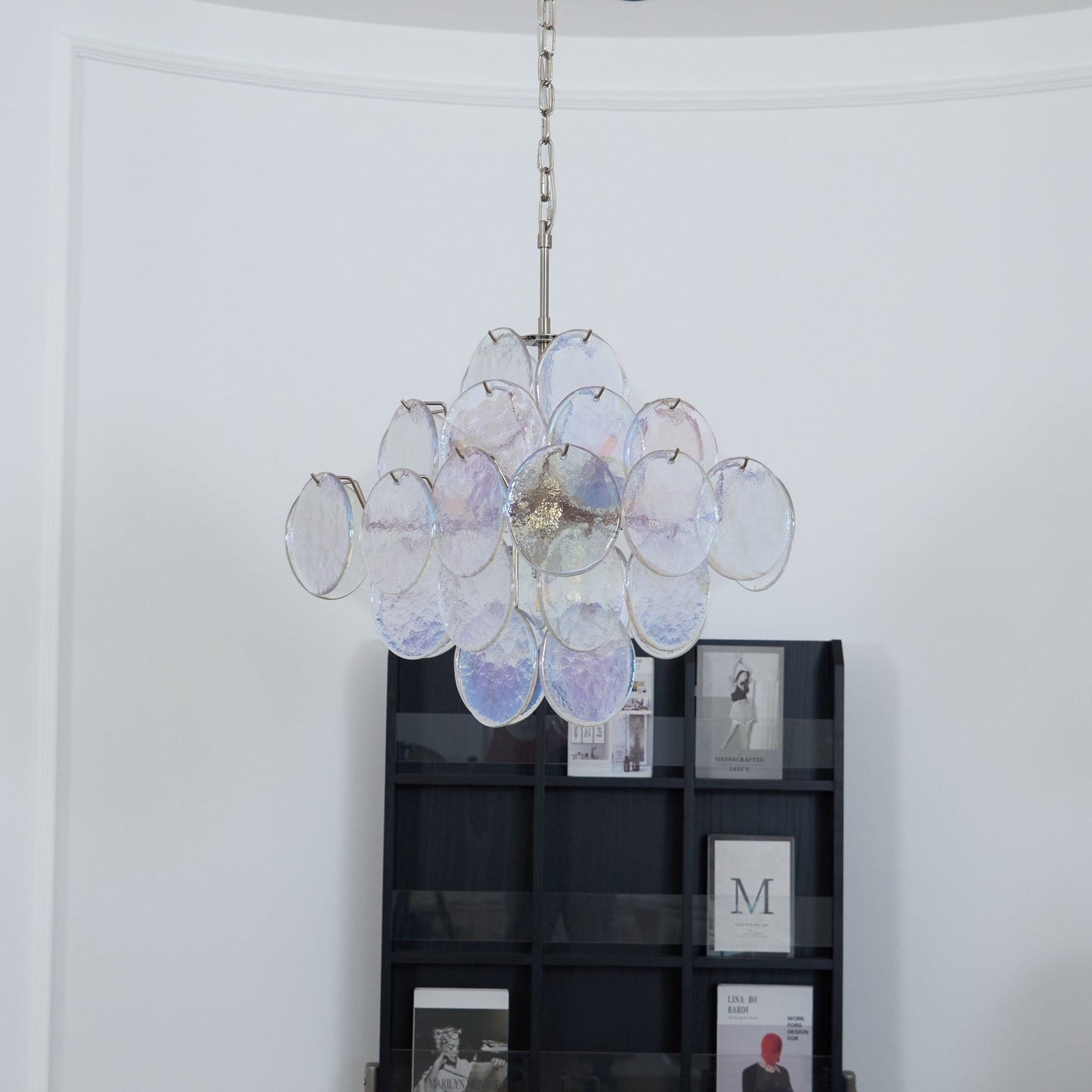 Aurelia Iridescent Glass Chandelier - Elegant Design with Adjustable H