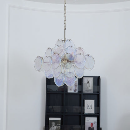 Aurelia Iridescent Glass Chandelier - Elegant Design with Adjustable H