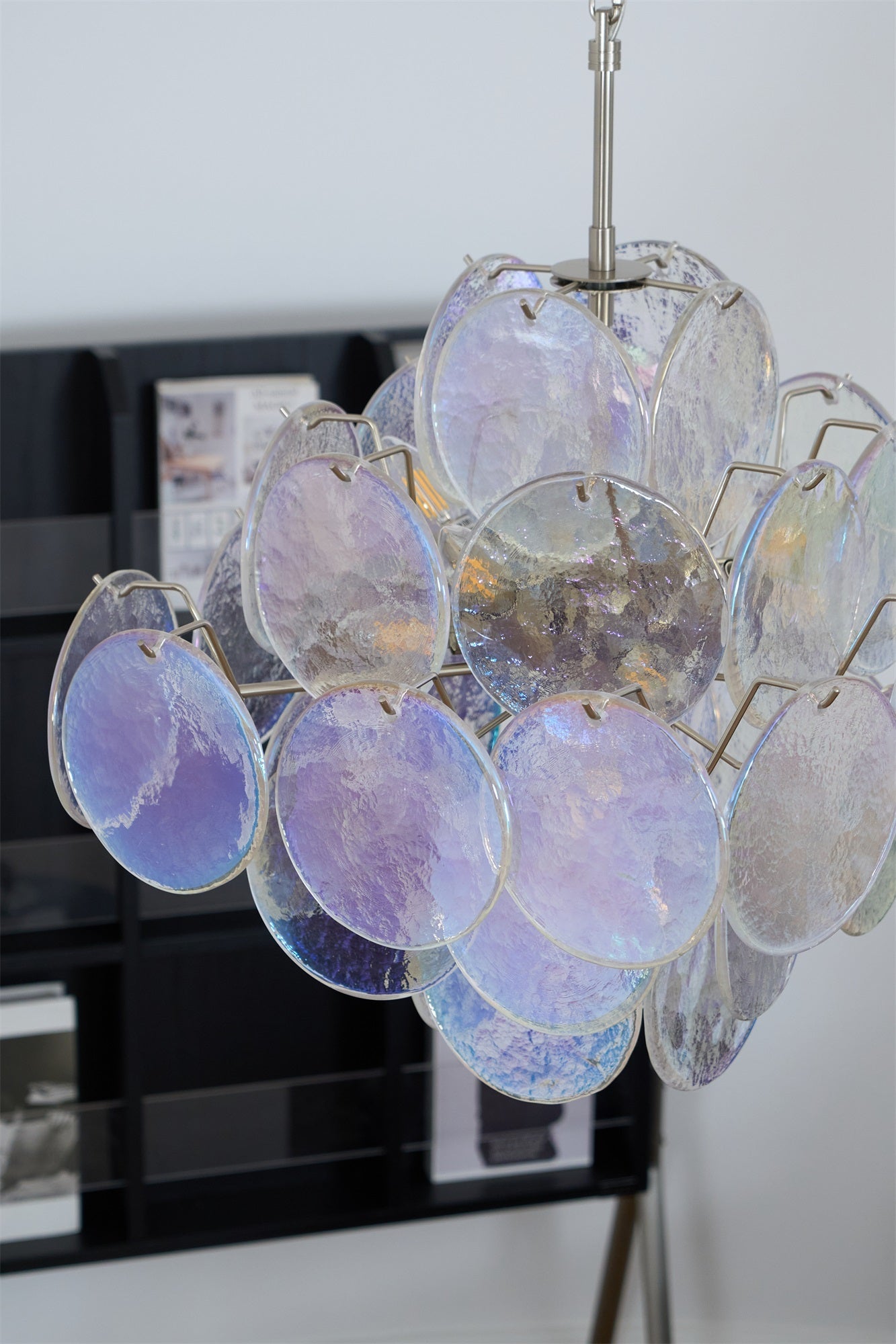 Aurelia Iridescent Glass Chandelier - Elegant Design with Adjustable H