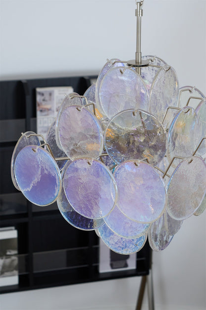 Aurelia Iridescent Glass Chandelier - Elegant Design with Adjustable H
