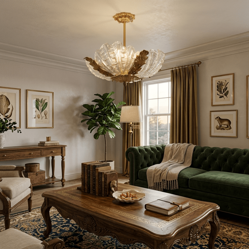 Aurelia Shell Chandelier - Elegant Design with Adjustable Height & LED