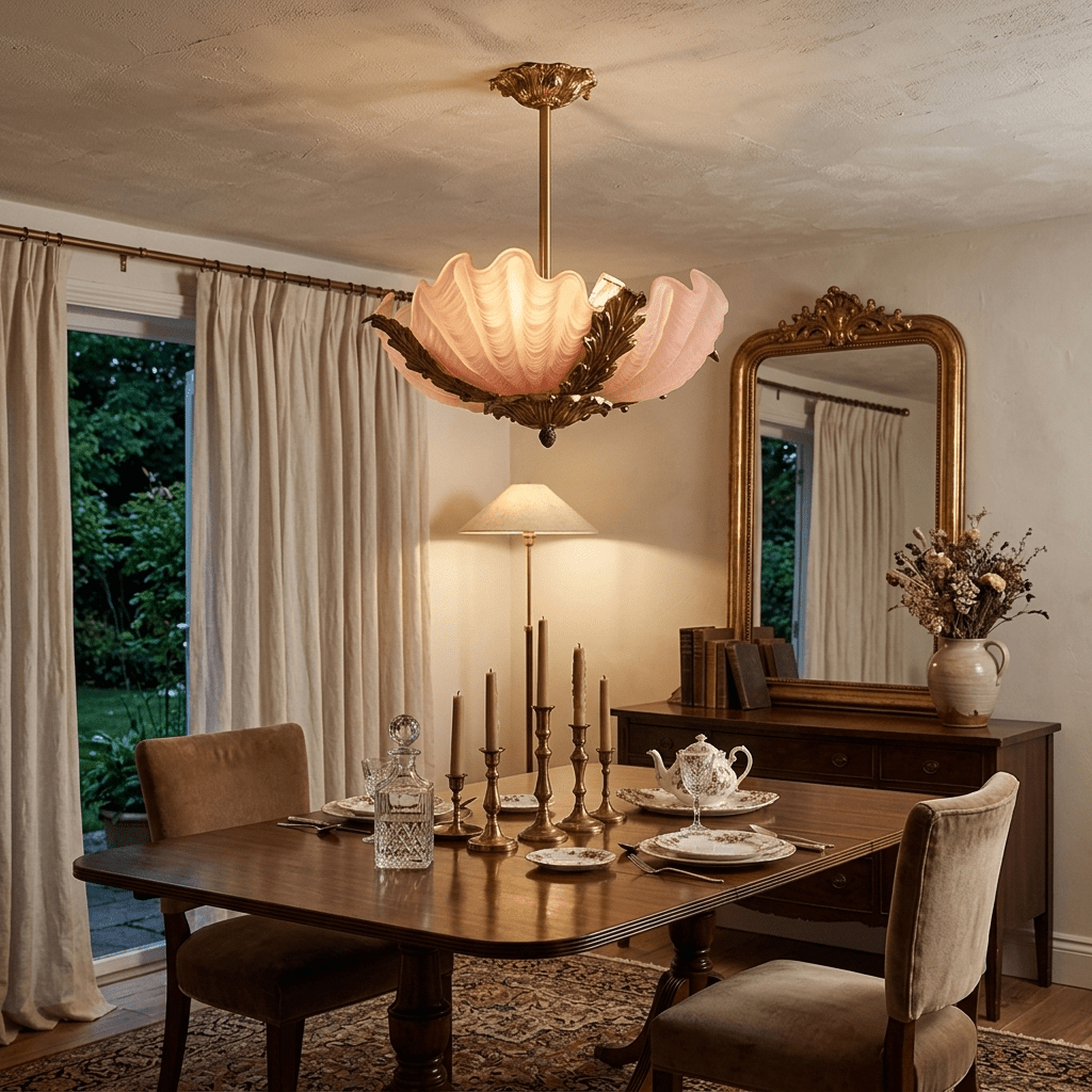 Aurelia Shell Chandelier - Elegant Design with Adjustable Height & LED