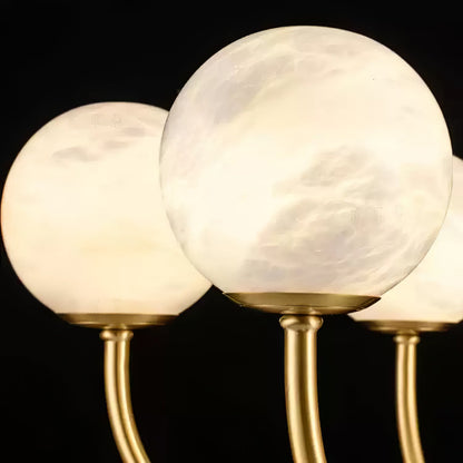 Aurelian Alabaster Globe Chandelier - Elegant Lighting with Adjustable