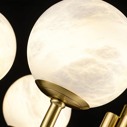 Aurelian Alabaster Globe Chandelier - Elegant Lighting with Adjustable