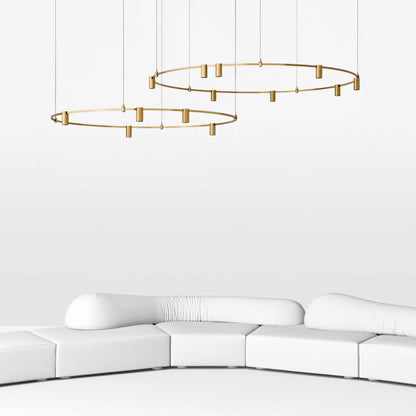 Auroom Round Chandelier - Modern Design with Dimmable LED Lighting