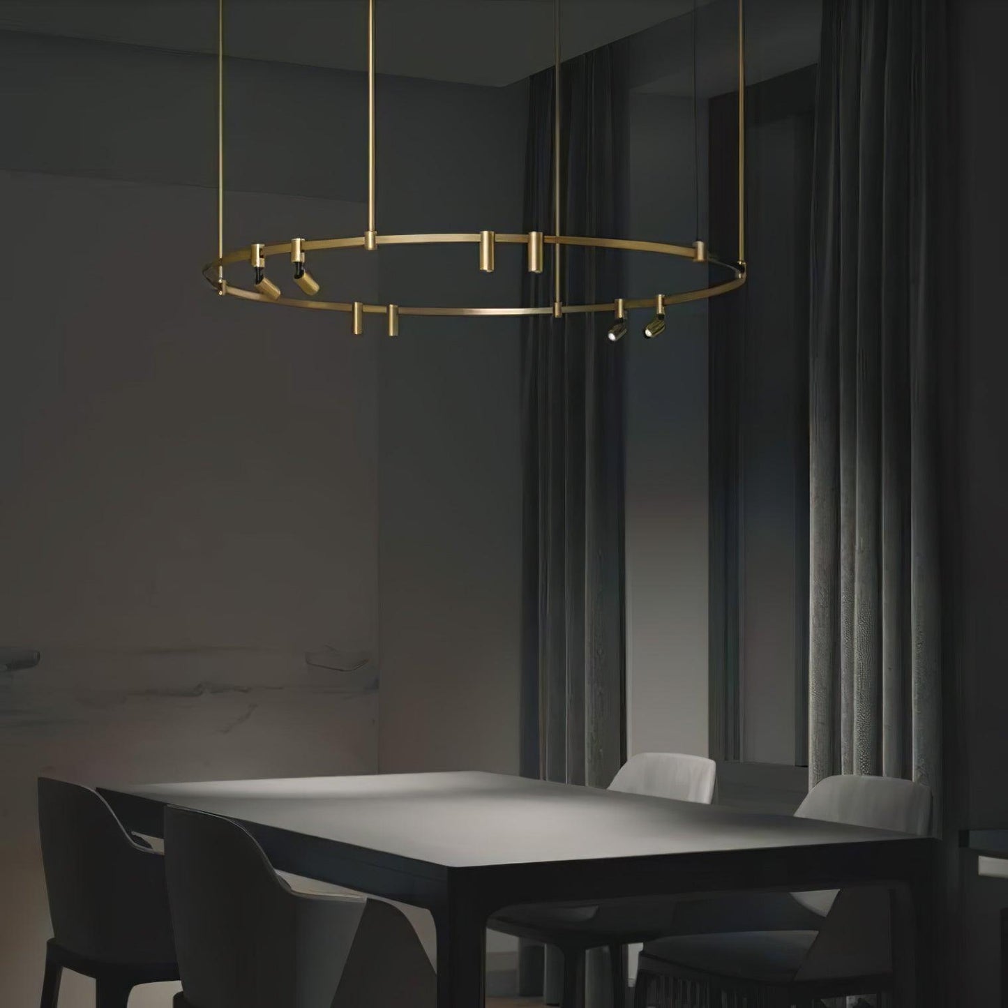 Auroom Round Chandelier - Modern Design with Dimmable LED Lighting