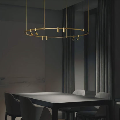 Auroom Round Chandelier - Modern Design with Dimmable LED Lighting