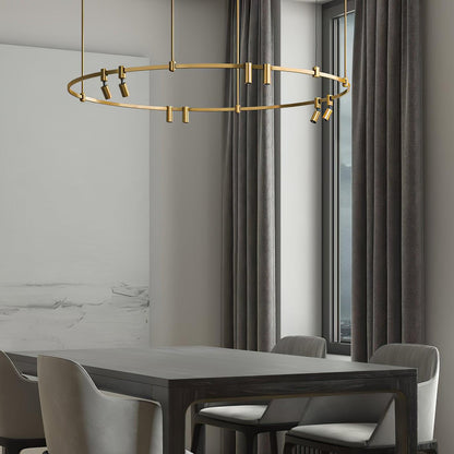 Auroom Round Chandelier - Modern Design with Dimmable LED Lighting