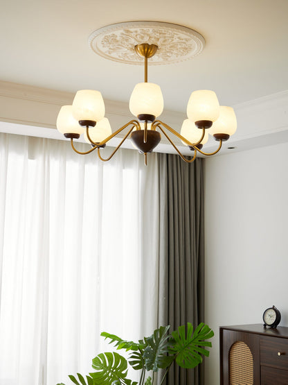 Aurorium Chandelier - Elegant Crystal Design with Adjustable Height