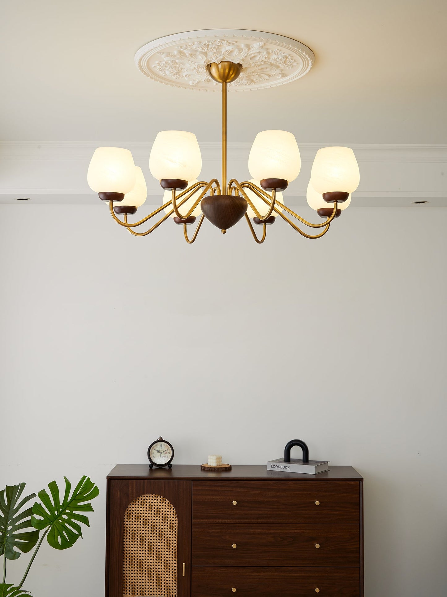 Aurorium Chandelier - Elegant Crystal Design with Adjustable Height