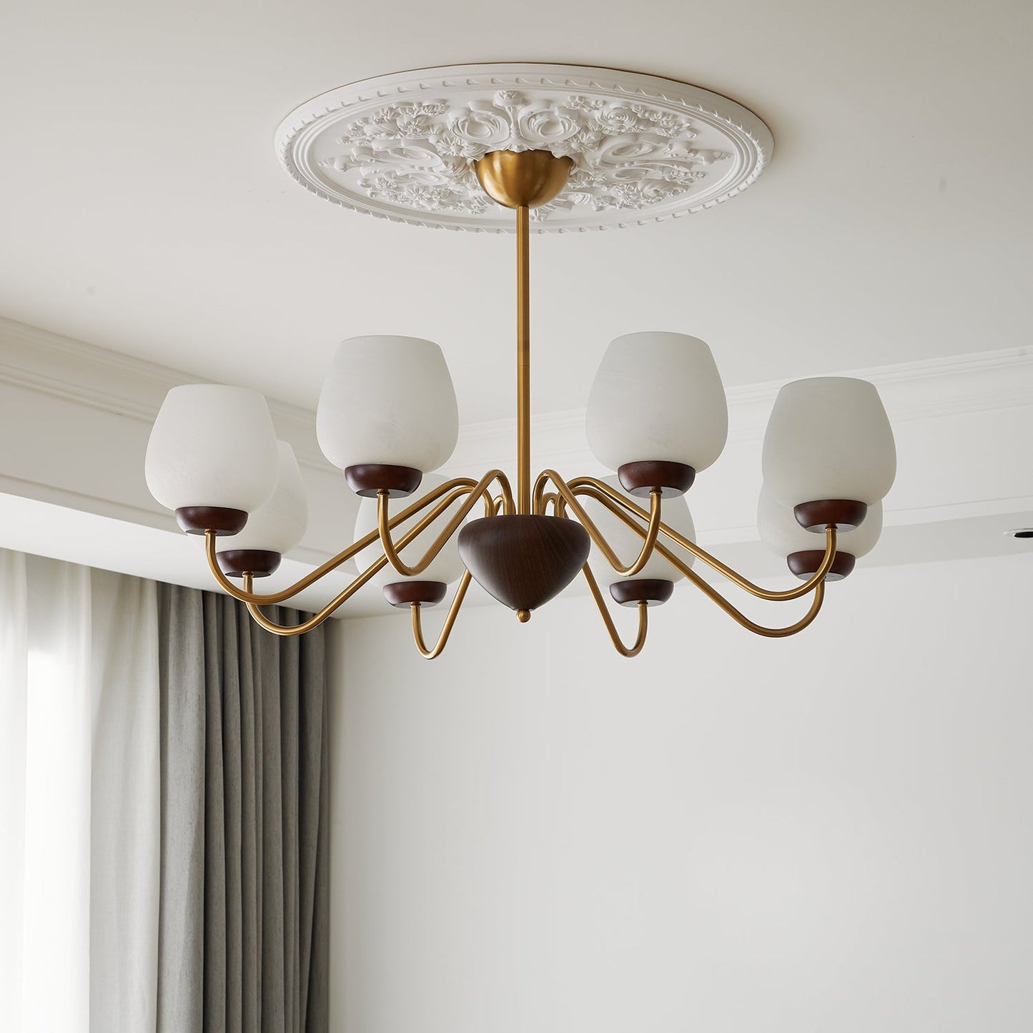 Aurorium Chandelier - Elegant Crystal Design with Adjustable Height