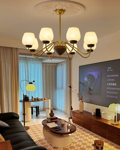 Aurorium Chandelier - Elegant Crystal Design with Adjustable Height
