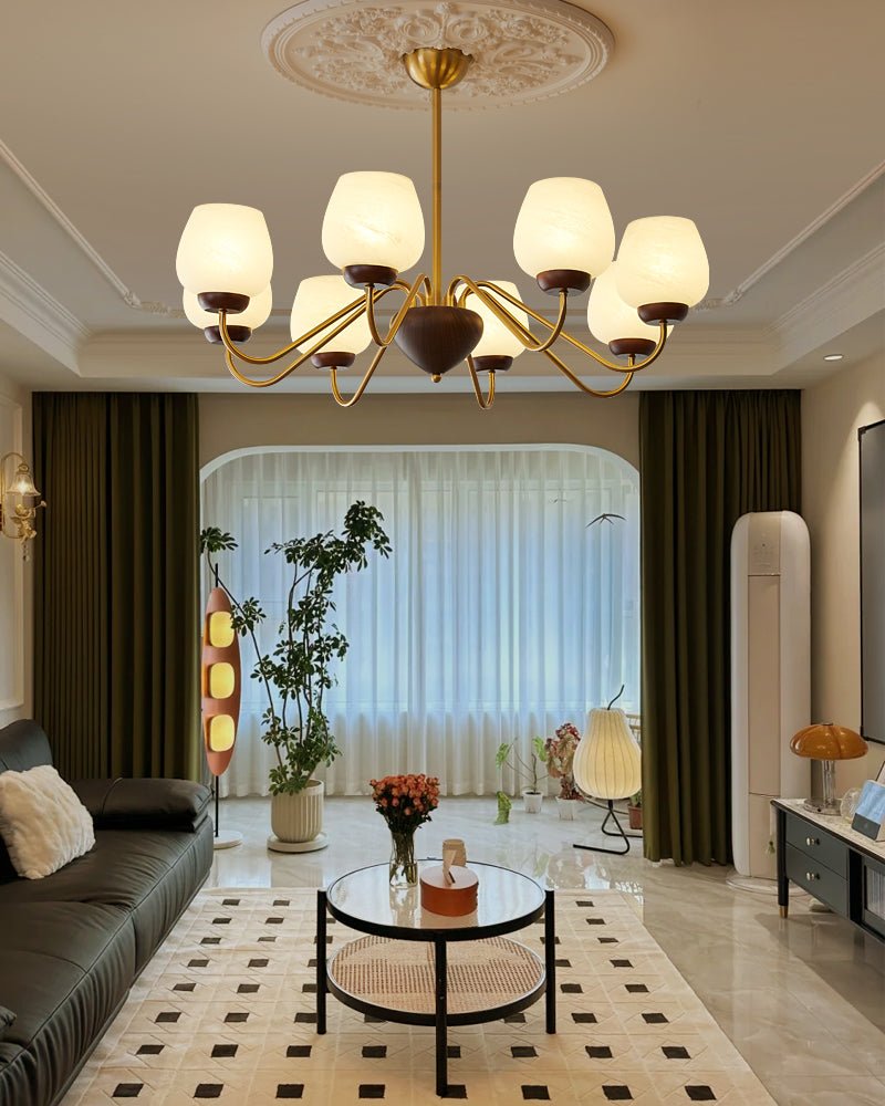 Aurorium Chandelier - Elegant Crystal Design with Adjustable Height