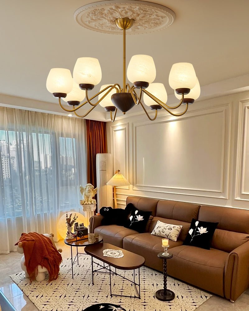 Aurorium Chandelier - Elegant Crystal Design with Adjustable Height