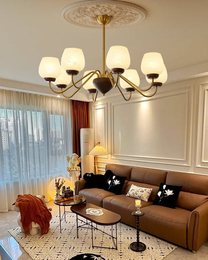 Aurorium Chandelier - Elegant Crystal Design with Adjustable Height