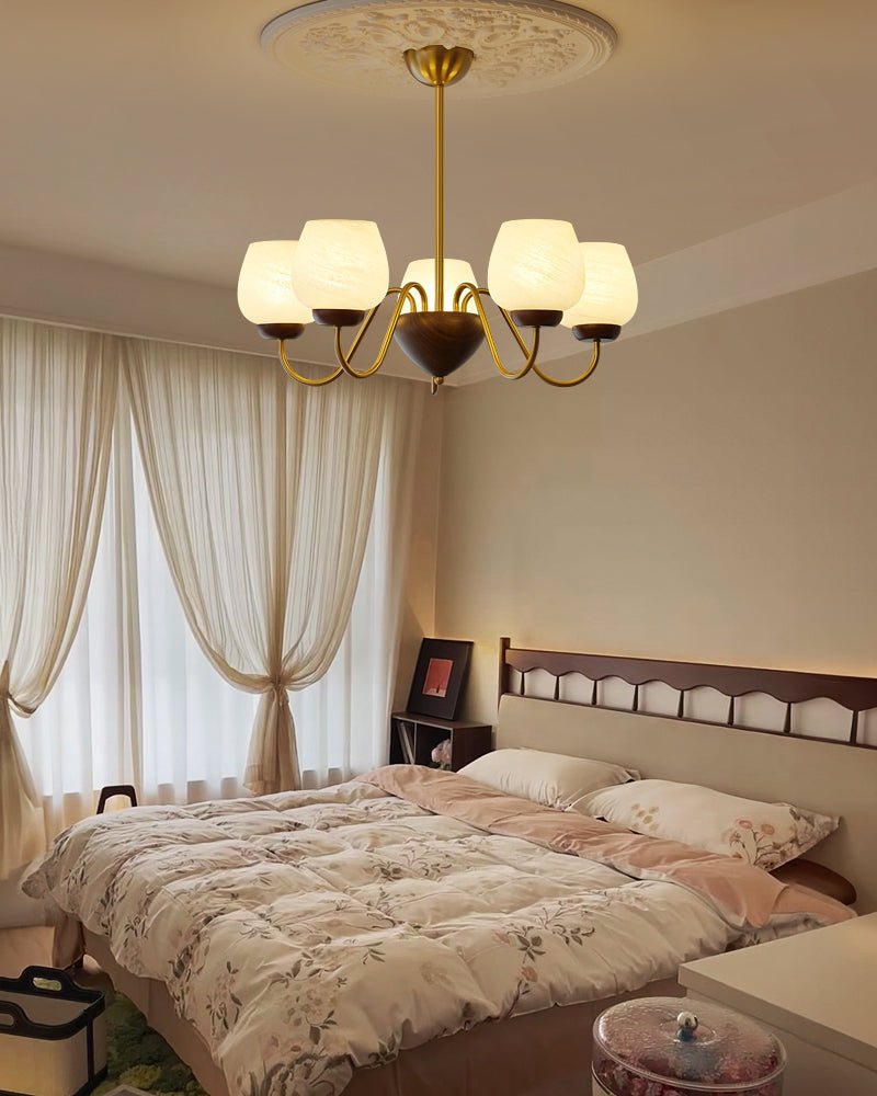 Aurorium Chandelier - Elegant Crystal Design with Adjustable Height