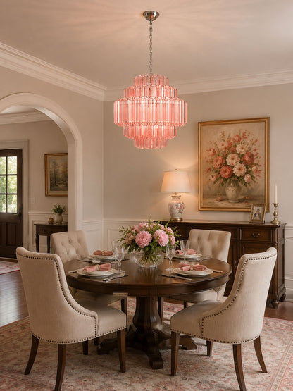 Aurum Cascade Glass Chandelier - Elegant Design with Adjustable Height