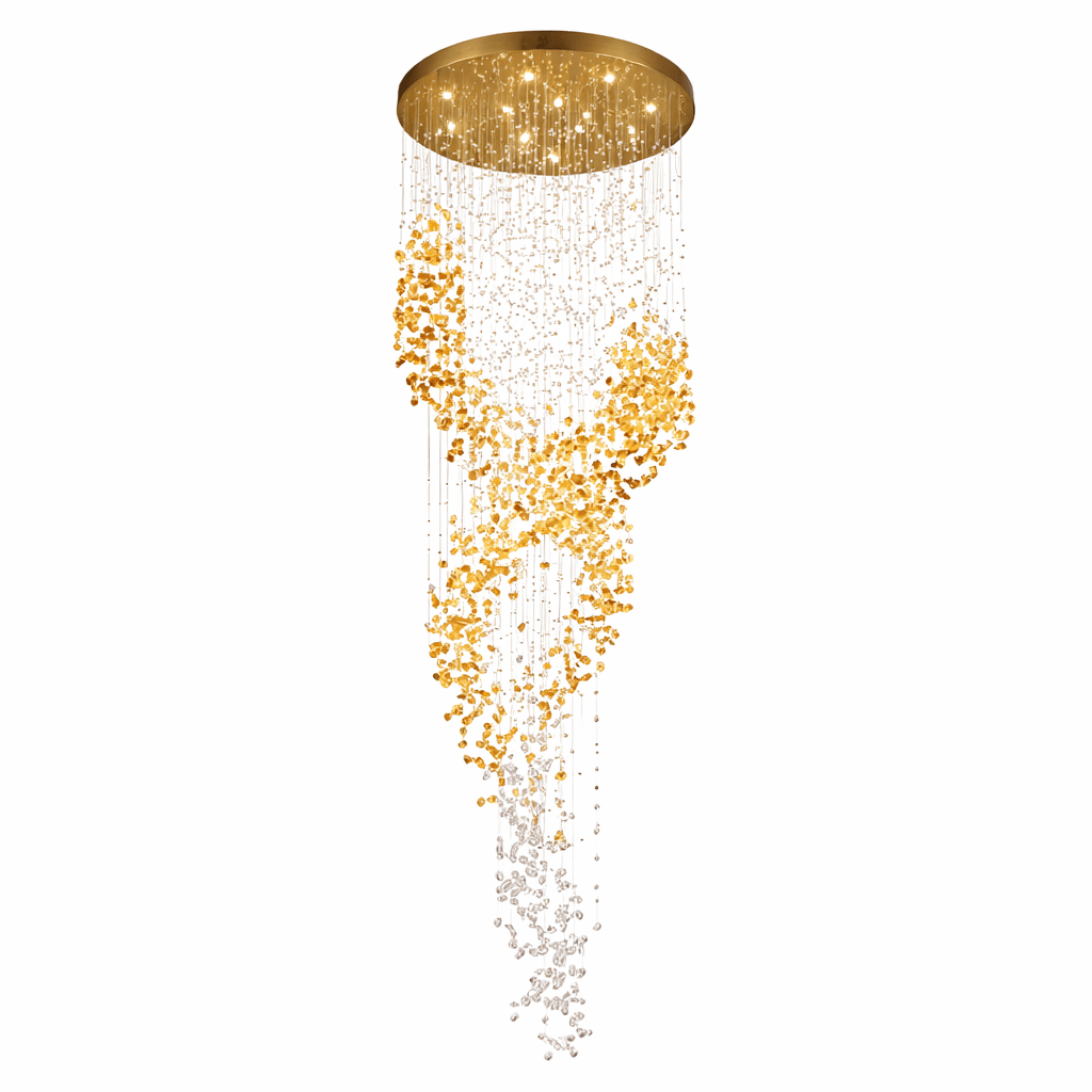 Aurum Cascade Chandelier - Elegant LED Lighting with Adjustable Height