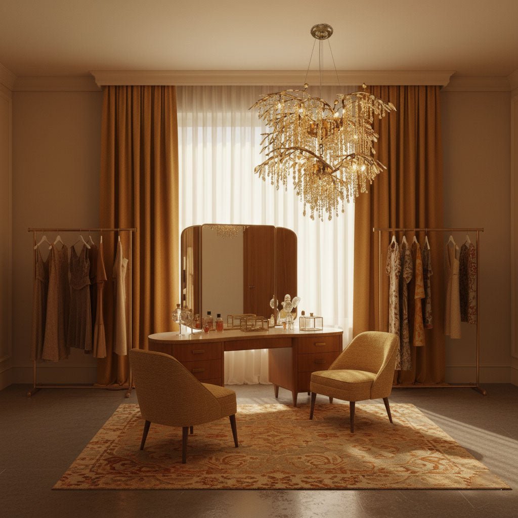 Elegant Autumn Twilight Chandelier - Dimmable LED, Adjustable Height