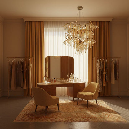 Elegant Autumn Twilight Chandelier - Dimmable LED, Adjustable Height