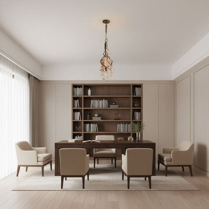 Elegant Autumn Twilight Chandelier - Dimmable LED, Adjustable Height