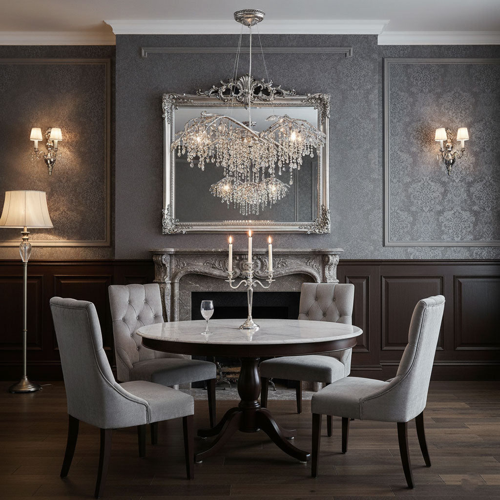 Elegant Autumn Twilight Chandelier - Dimmable LED, Adjustable Height