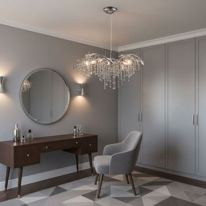 Elegant Autumn Twilight Chandelier - Dimmable LED, Adjustable Height