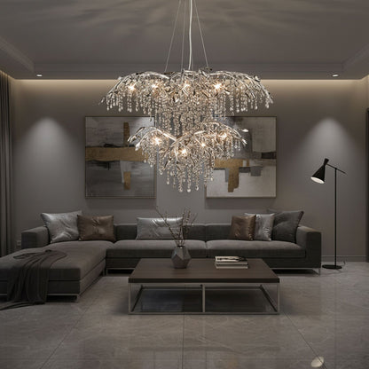 Elegant Autumn Twilight Chandelier - Dimmable LED, Adjustable Height