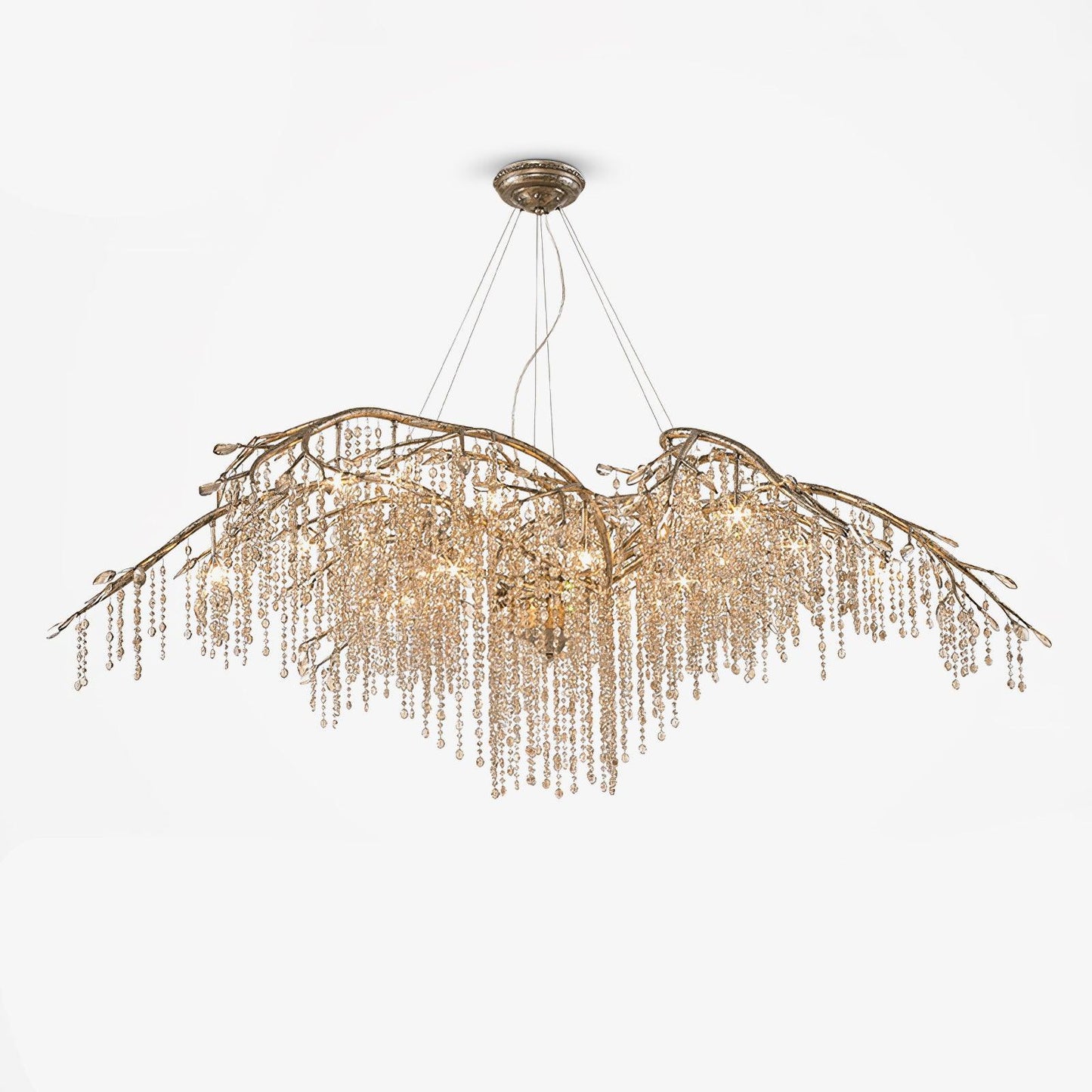 Elegant Autumn Twilight Chandelier - Dimmable LED, Adjustable Height