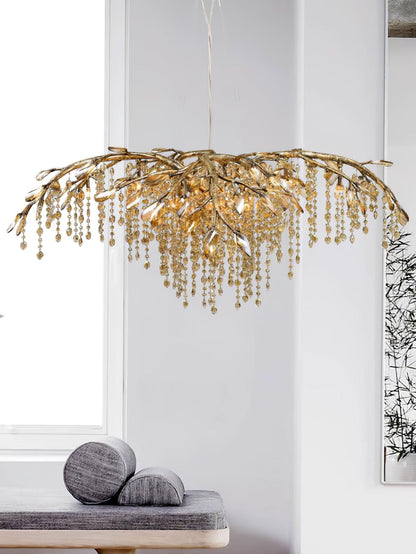 Elegant Autumn Twilight Chandelier - Dimmable LED, Adjustable Height