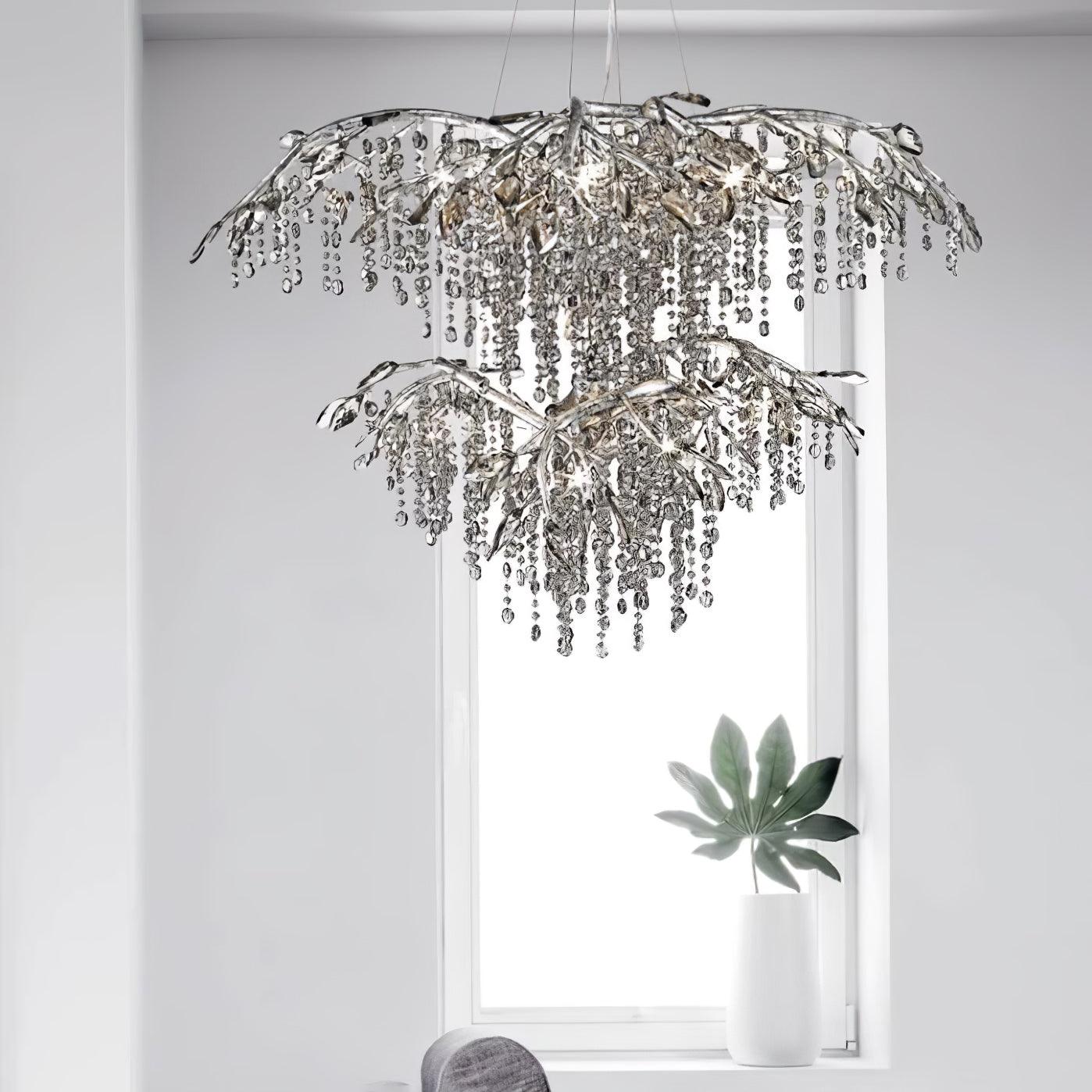 Elegant Autumn Twilight Chandelier - Dimmable LED, Adjustable Height
