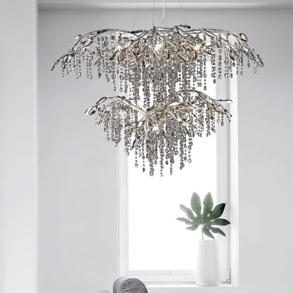 Elegant Autumn Twilight Chandelier - Dimmable LED, Adjustable Height