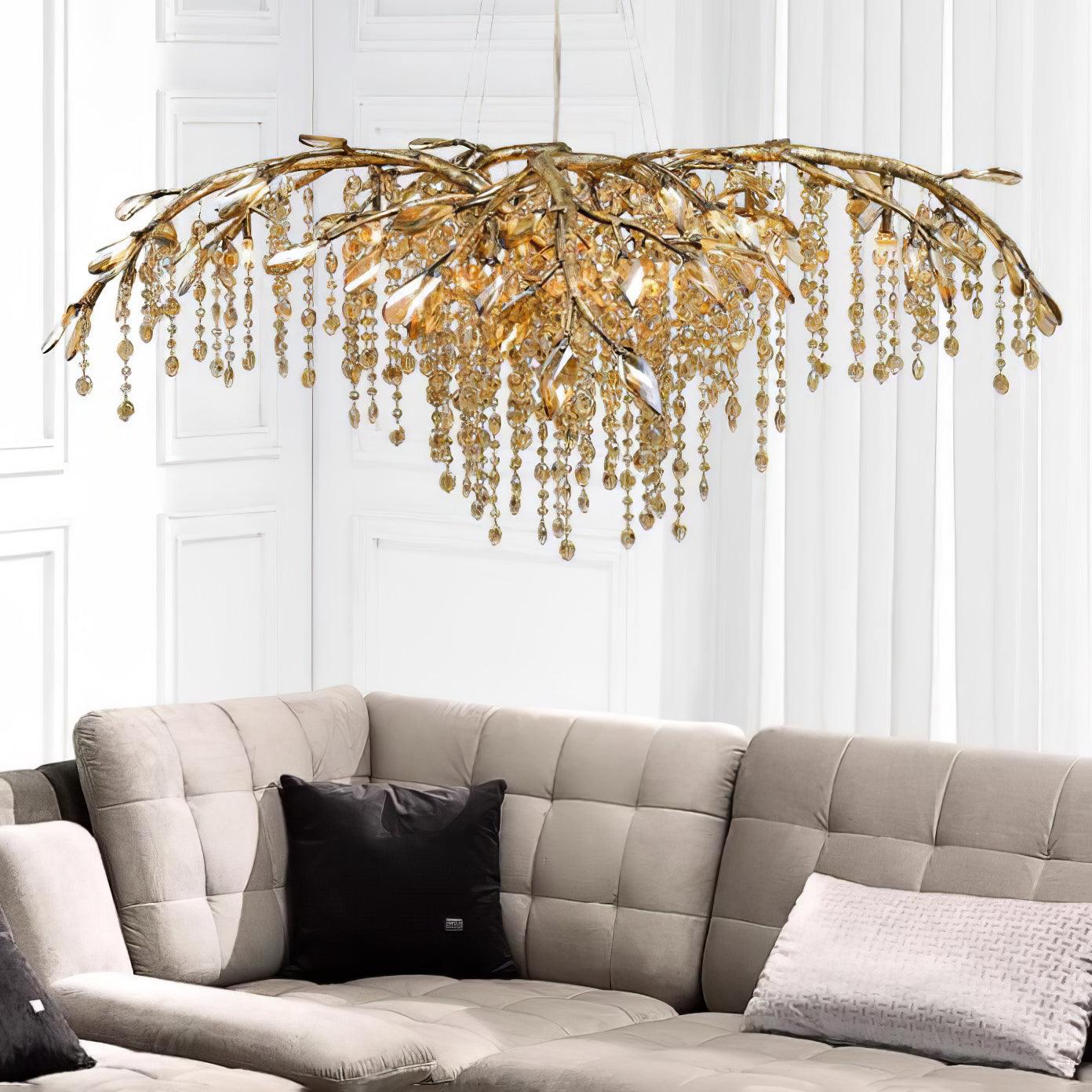 Elegant Autumn Twilight Chandelier - Dimmable LED, Adjustable Height