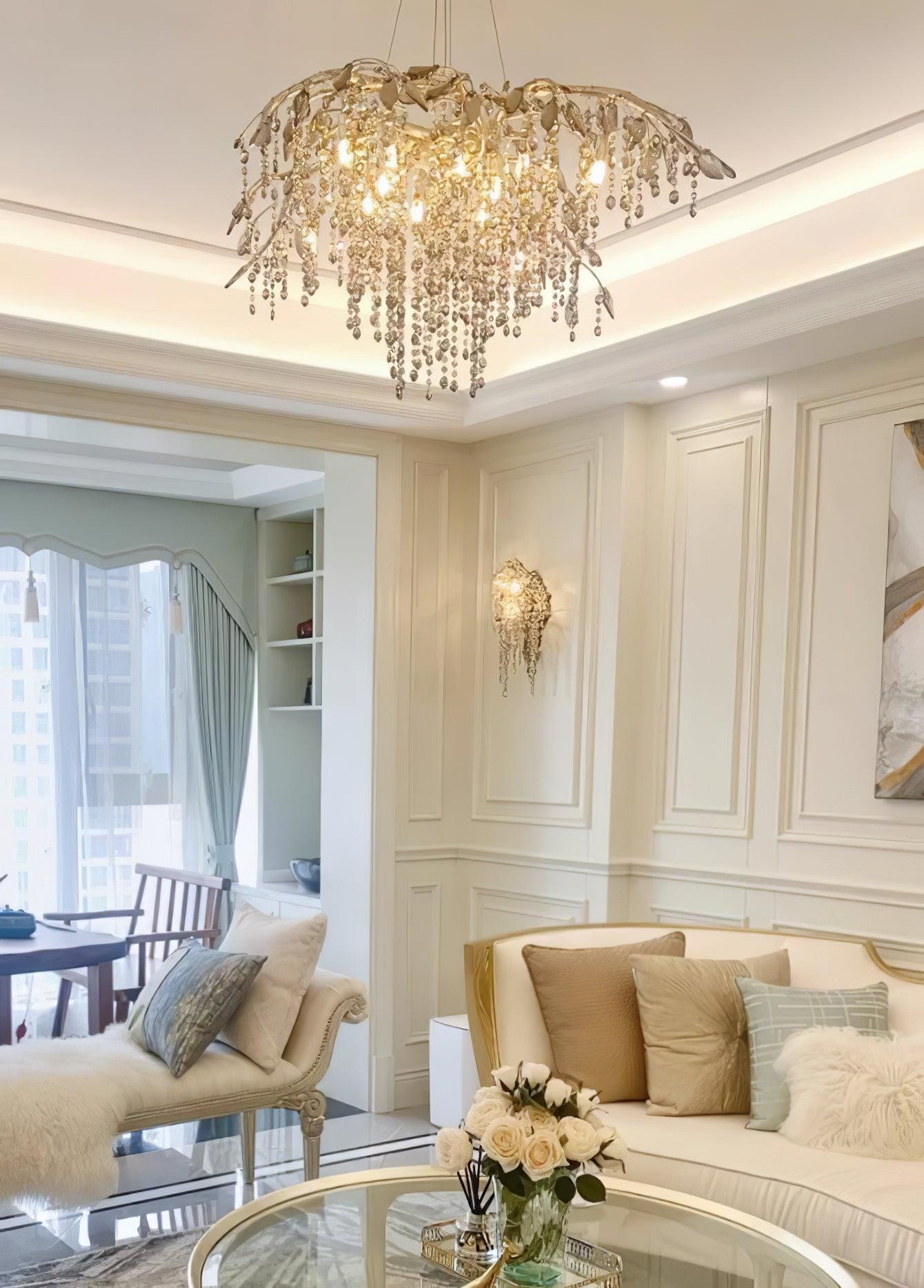 Elegant Autumn Twilight Chandelier - Dimmable LED, Adjustable Height