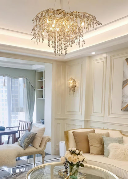 Elegant Autumn Twilight Chandelier - Dimmable LED, Adjustable Height