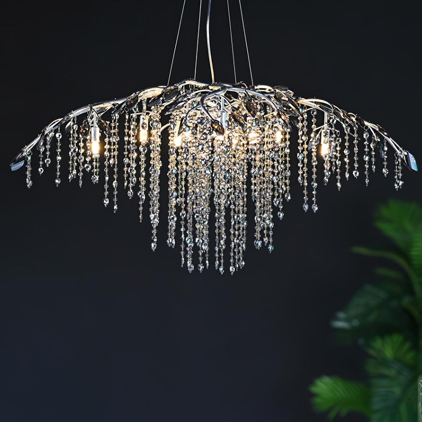 Elegant Autumn Twilight Chandelier - Dimmable LED, Adjustable Height