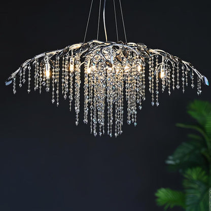 Elegant Autumn Twilight Chandelier - Dimmable LED, Adjustable Height