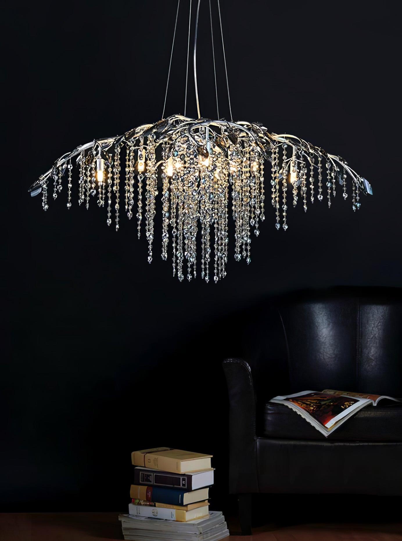 Elegant Autumn Twilight Chandelier - Dimmable LED, Adjustable Height