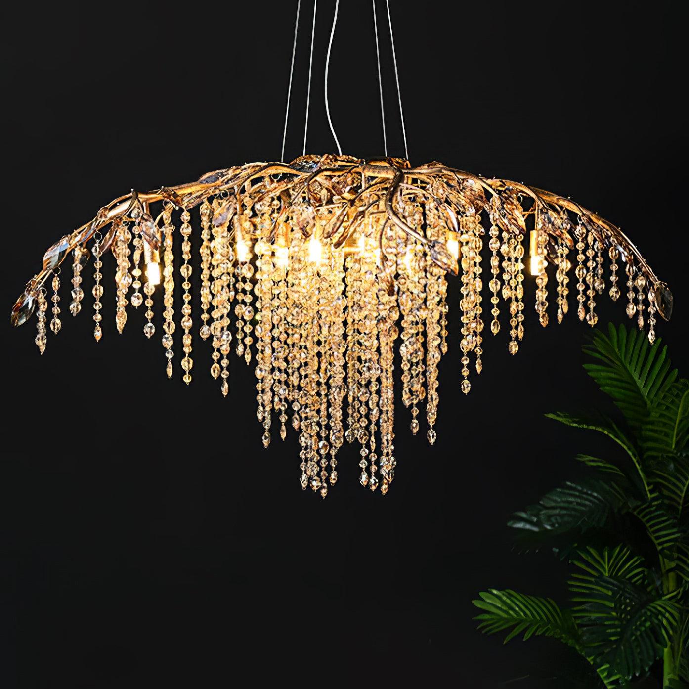 Elegant Autumn Twilight Chandelier - Dimmable LED, Adjustable Height
