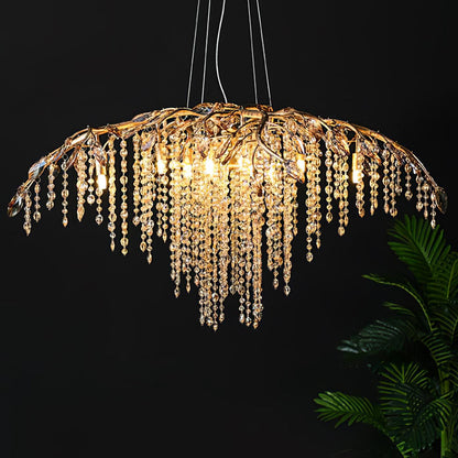 Elegant Autumn Twilight Chandelier - Dimmable LED, Adjustable Height