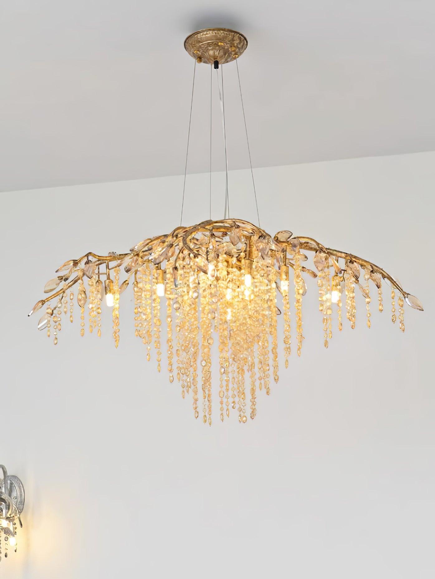 Elegant Autumn Twilight Chandelier - Dimmable LED, Adjustable Height