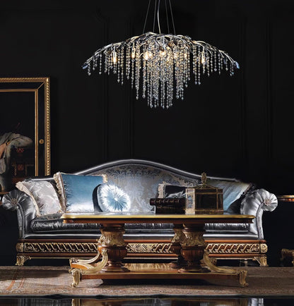 Elegant Autumn Twilight Chandelier - Dimmable LED, Adjustable Height