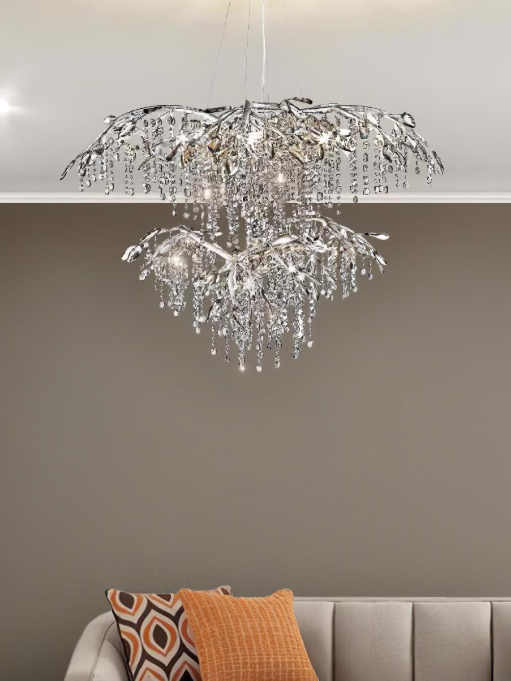 Elegant Autumn Twilight Chandelier - Dimmable LED, Adjustable Height