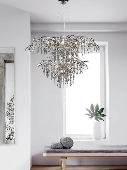 Elegant Autumn Twilight Chandelier - Dimmable LED, Adjustable Height