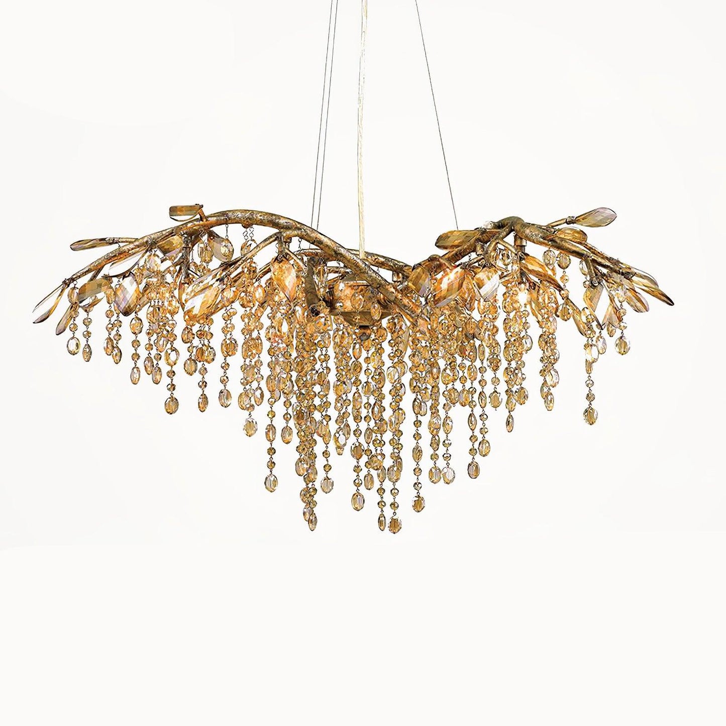 Elegant Autumn Twilight Chandelier - Dimmable LED, Adjustable Height