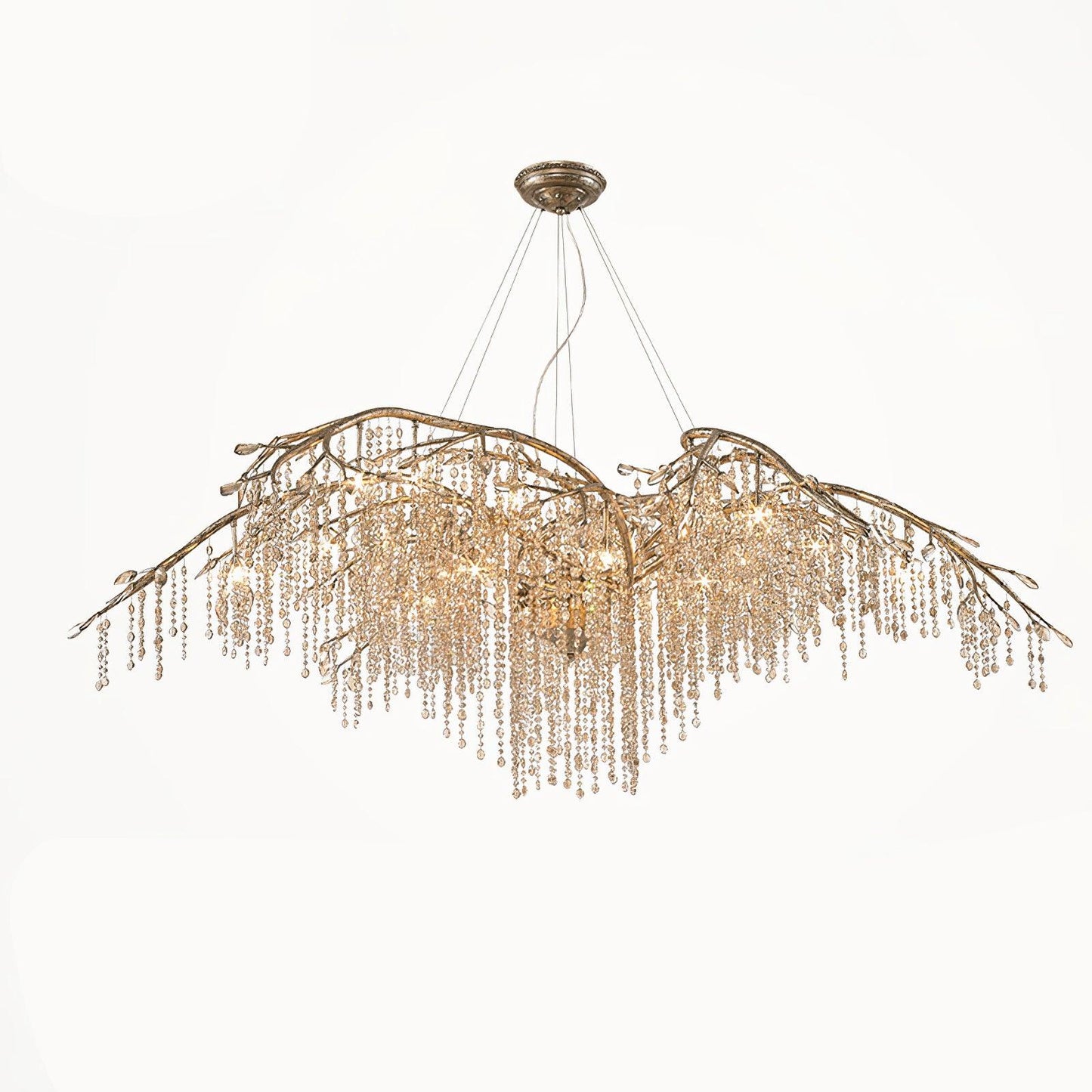 Elegant Autumn Twilight Chandelier - Dimmable LED, Adjustable Height