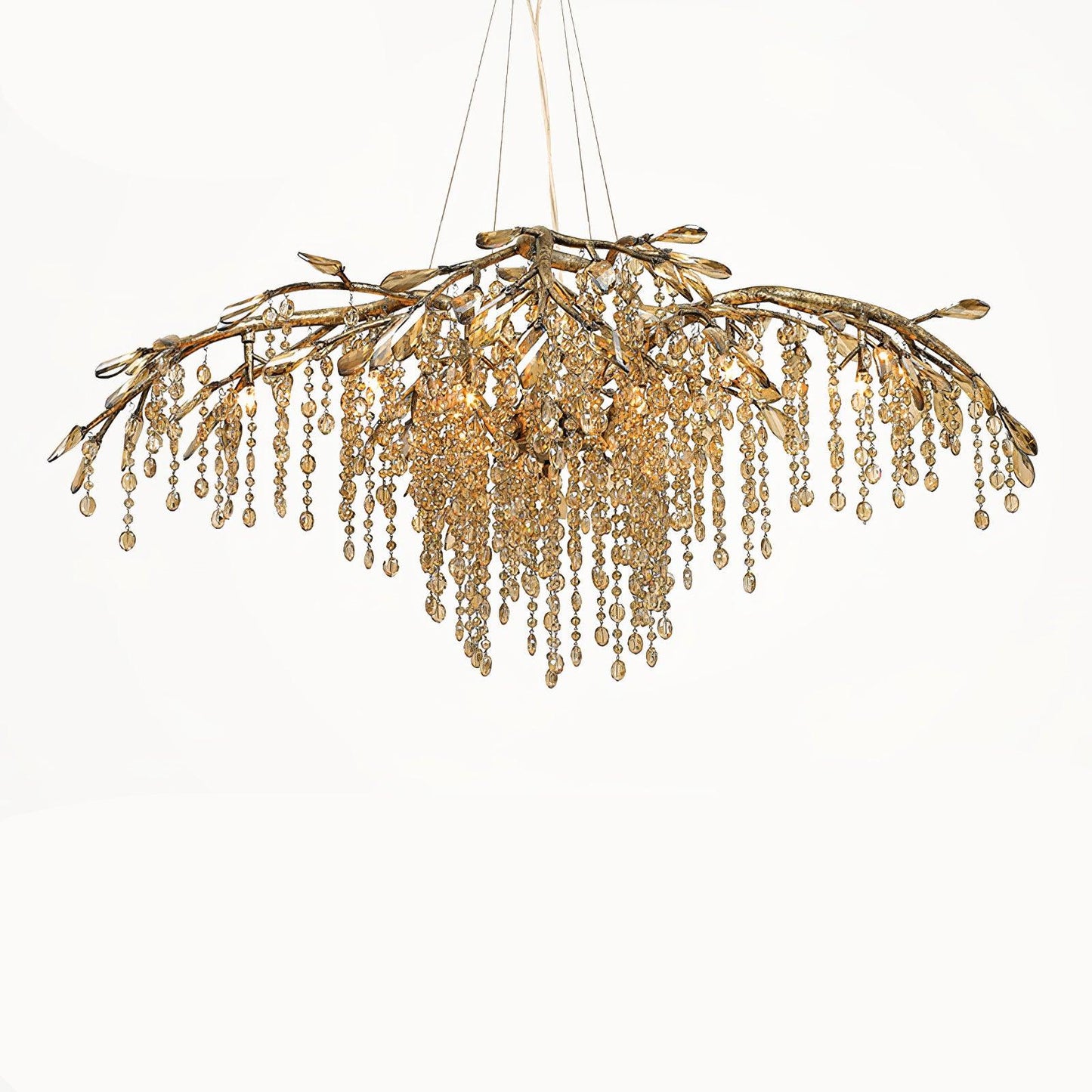 Elegant Autumn Twilight Chandelier - Dimmable LED, Adjustable Height