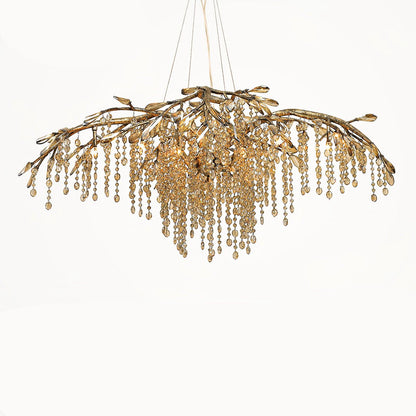 Elegant Autumn Twilight Chandelier - Dimmable LED, Adjustable Height