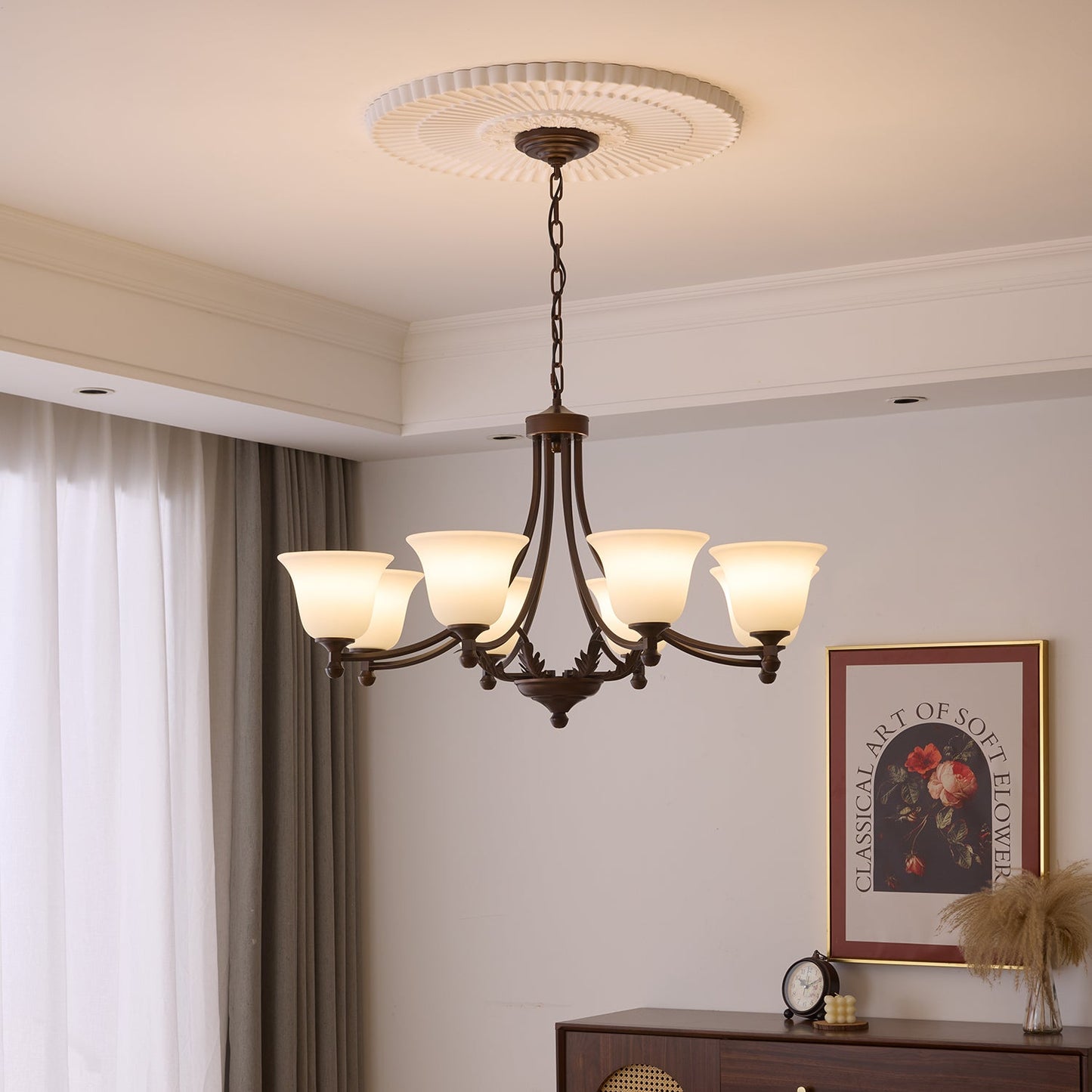 Aveline Bloom Chandelier - Elegant Crystal Design with Adjustable Heig
