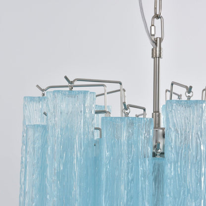 Azzura Modern Glass Chandelier with Adjustable Height and LED Lighting
